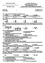 Đề thi khảo sát chất lượng giữa học kỳ II môn Vật lý Lớp 12 - Mã đề 001 - Sở giáo dục và đào tạo Hà Nội (Có đáp án)